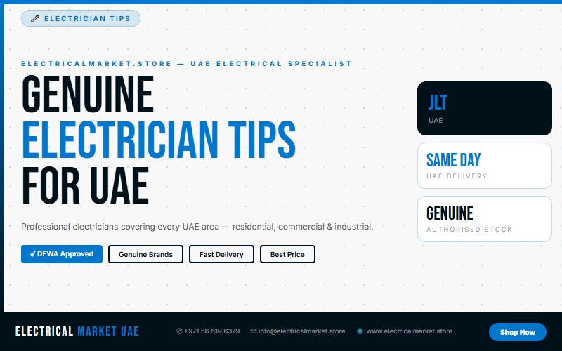 Best Electrician Service in JLT — Residential, Commercial & Industrial