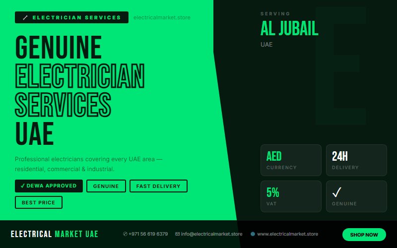 Book a Licensed Electrician in Al Jubail UAE — Same Day Service Available
