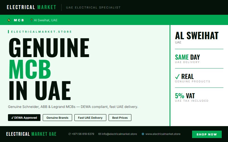 Where to Buy MCBs in Al Sweihat — Genuine Brands, Fast Delivery 2026