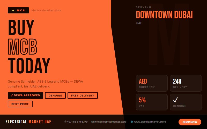 MCB Price List UAE 2026 — Best Deals in Downtown Dubai for Licensed Electricians