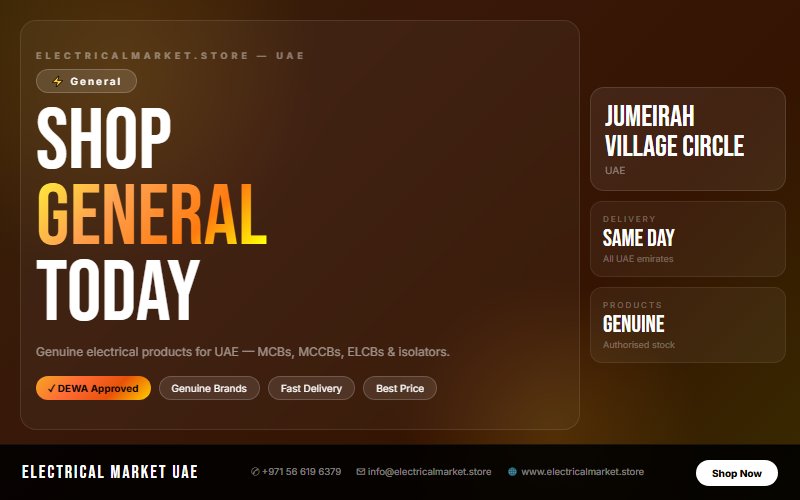 Top Electrical Products for Jumeirah Village Circle Villas and Commercial Buildings