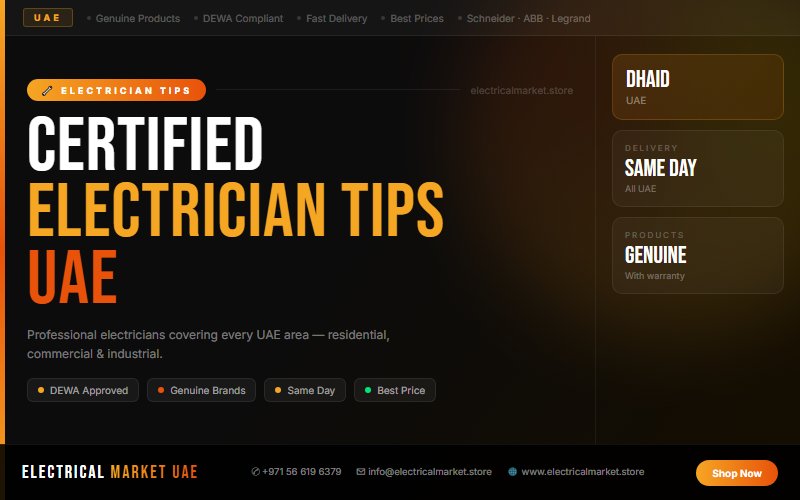 Certified Electricians in Dhaid UAE — Same Day Service, All Areas 2026