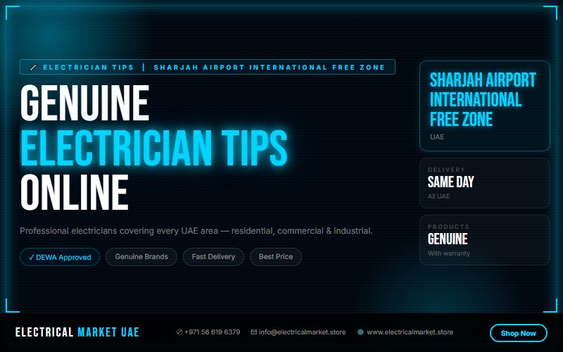 Electrician in Sharjah Airport International Free Zone UAE — We Install MCBs, MCCBs, ELCBs & Distribution Boards