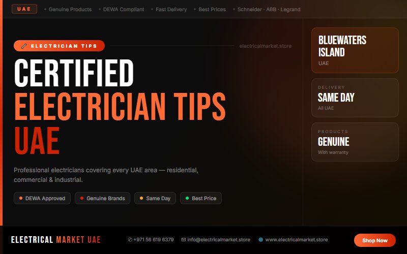 Electrical Installation Services in Bluewaters Island — Villas, Offices & Warehouses