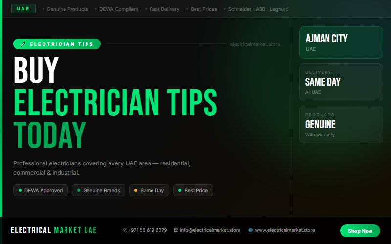 Electrician Services Ajman City UAE — Panel Upgrades, Fault Repair & Maintenance