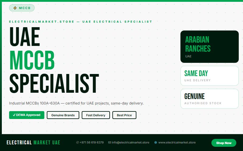 MCCB UAE — Industrial Circuit Breakers for Arabian Ranches Projects 2026