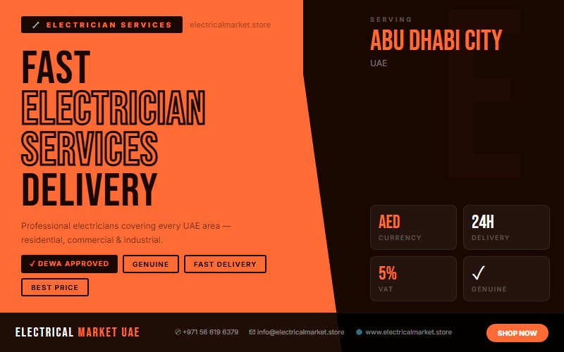 Book a Licensed Electrician in Abu Dhabi City UAE — Same Day Service Available