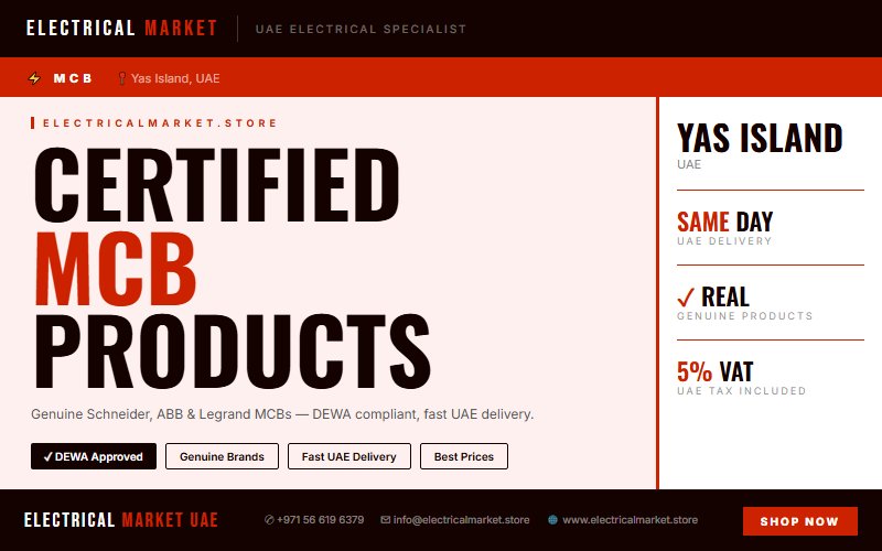 Best MCB Prices in Yas Island UAE — Buy Schneider, ABB & Legrand Online 2026