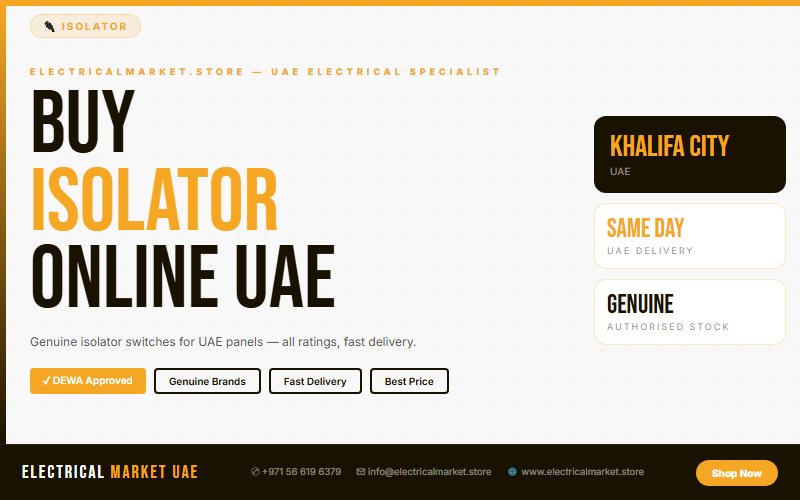 Isolator Switch for Generator and Mains Changeover in Khalifa City UAE