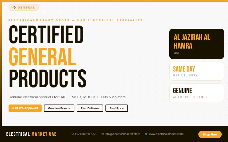 Electrical Equipment for UAE Contractors — Buy Online from Al Jazirah Al Hamra