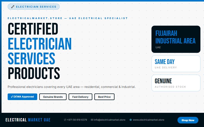 Certified Electrician in Fujairah Industrial Area — Commercial, Industrial & Residential UAE