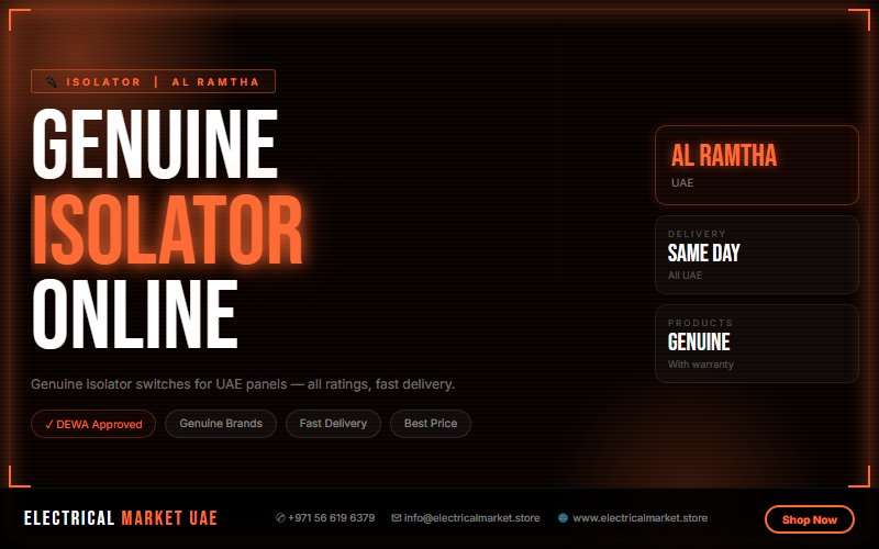 Isolator Price UAE 2026 — Best Deals for Al Ramtha Electrical Contractors