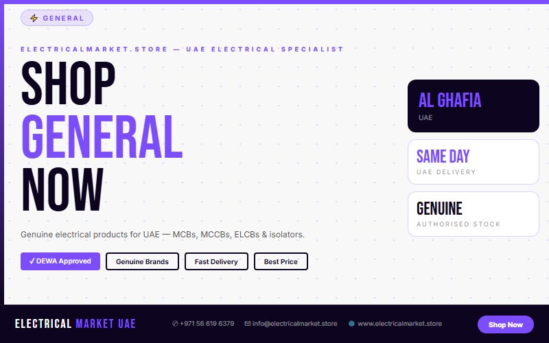 Buy Electrical Switchgear Online UAE — Delivered to Al Ghafia Same Day