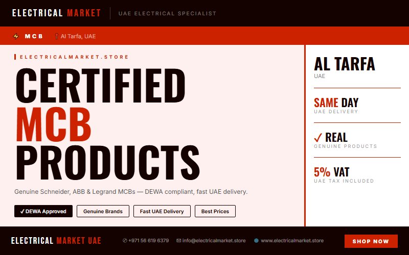 Best MCB Prices in Al Tarfa UAE — Buy Schneider, ABB & Legrand Online 2026