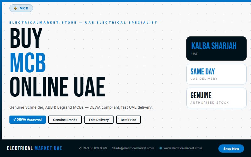 Where to Buy MCBs in Kalba Sharjah — Genuine Brands, Fast Delivery 2026