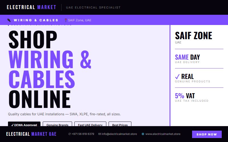 UAE Electrician Supplies — Everything You Need from SAIF Zone 2026