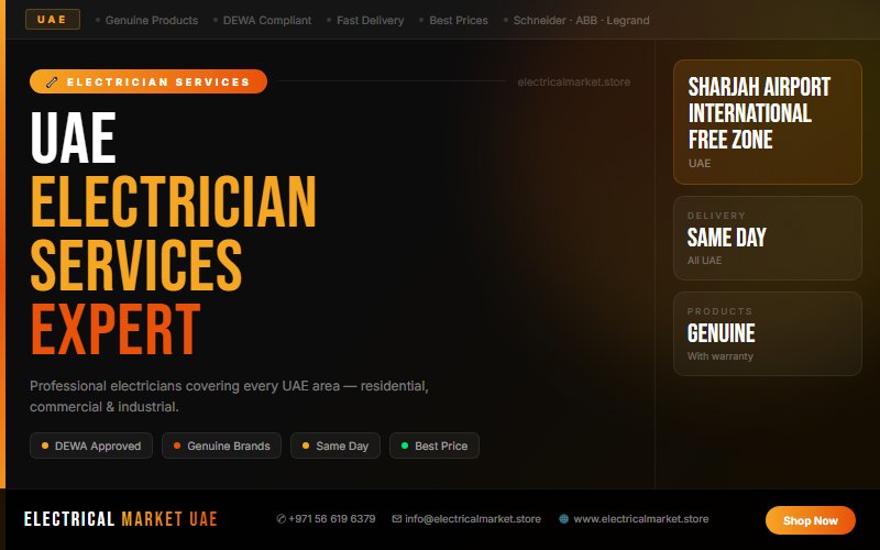Professional Electrician in Sharjah Airport International Free Zone — Full Installation & Maintenance Services