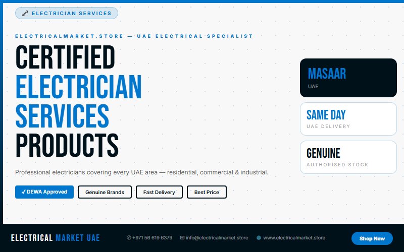 Certified Electrician in Masaar — Commercial, Industrial & Residential UAE