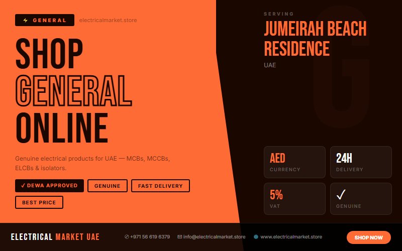 Buy Electrical Switchgear Online UAE — Delivered to Jumeirah Beach Residence Same Day