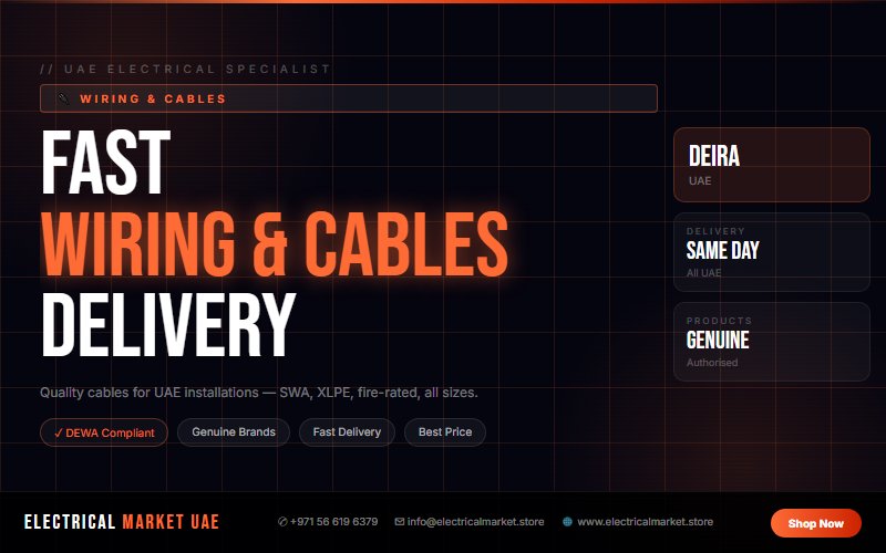 Electrical Equipment for UAE Contractors — Buy Online from Deira