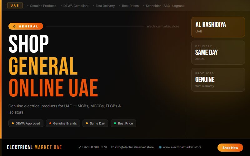 Electrical Products UAE — MCB, MCCB, ELCB & Isolators in Al Rashidiya