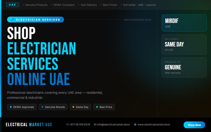 Professional Electrician in Mirdif — Full Installation & Maintenance Services