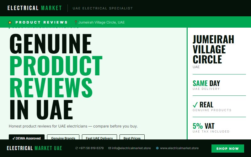 Online Electrical Shop UAE — Fast Delivery to Jumeirah Village Circle 2026