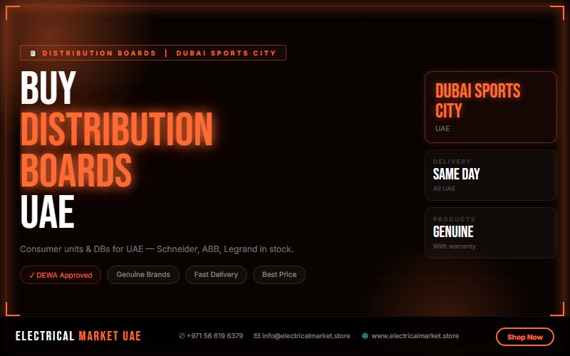 Electrical Safety Products UAE — ELCB, MCB, MCCB for Dubai Sports City 2026