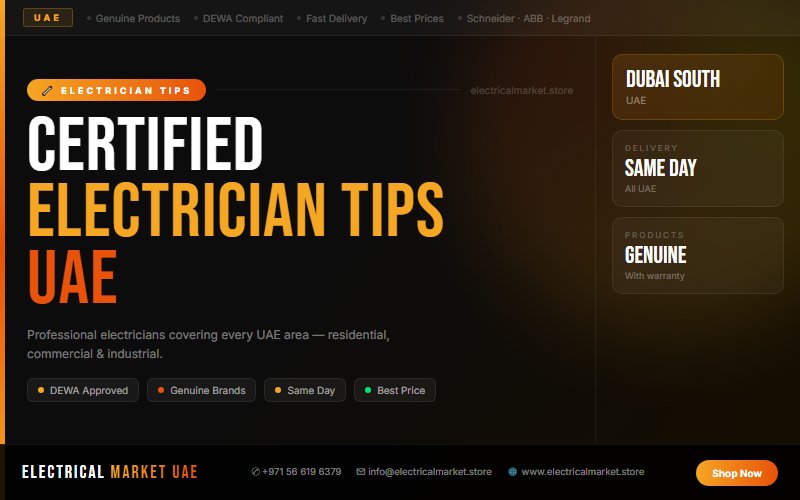 Certified Electricians in Dubai South UAE — Same Day Service, All Areas 2026