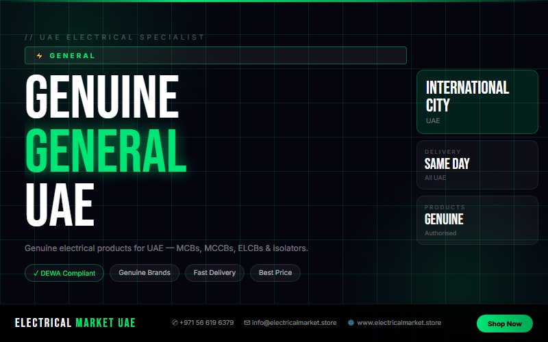 Buy Electrical Switchgear Online UAE — Delivered to International City Same Day