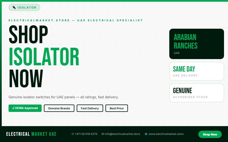 Main Isolator Switch UAE — How to Choose for Your Arabian Ranches Panel
