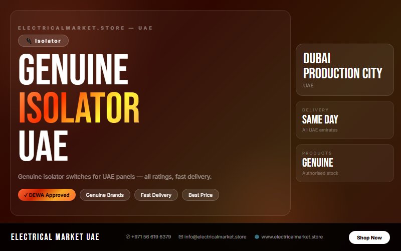 Buy Isolator Switch Online UAE — 100A to 800A Delivered to Dubai Production City