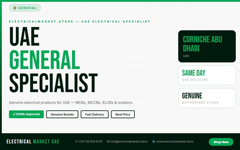 Best Electrical Suppliers in Corniche Abu Dhabi UAE — Buy Genuine Brands Online 2026