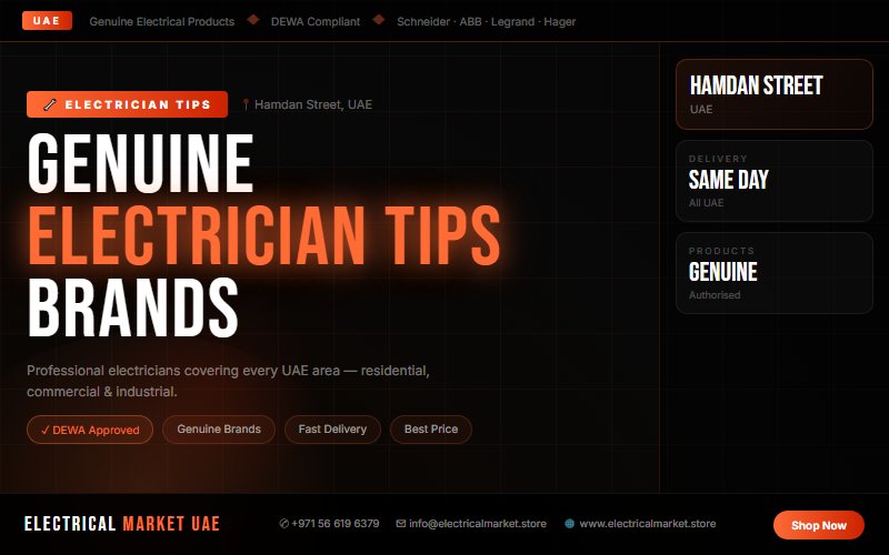 Electrician Services Hamdan Street UAE — Panel Upgrades, Fault Repair & Maintenance