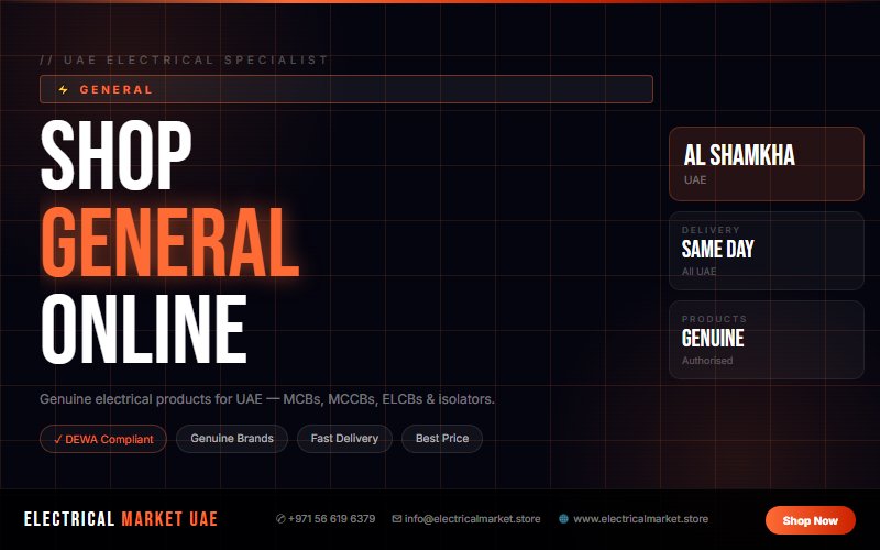 Electrical Equipment for UAE Contractors — Buy Online from Al Shamkha