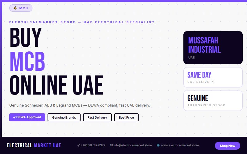 MCB Price List UAE 2026 — Best Deals in Mussafah Industrial for Licensed Electricians