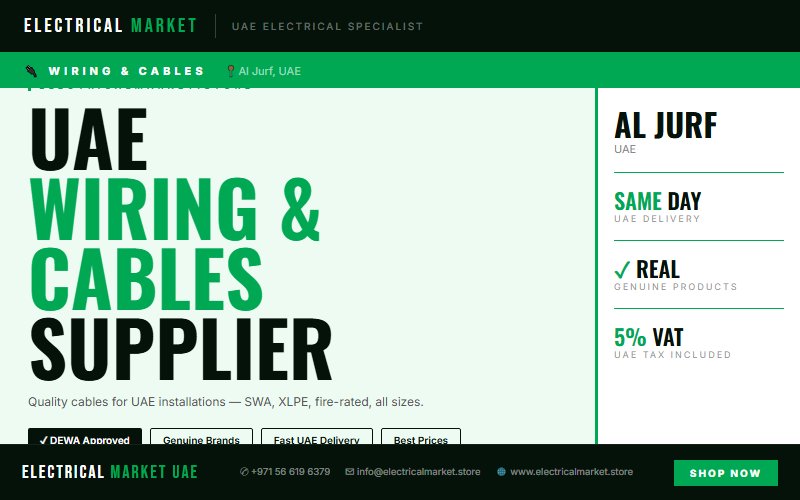 Online Electrical Shop UAE — Fast Delivery to Al Jurf 2026