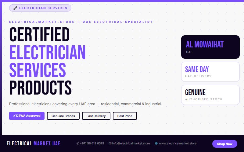 Certified Electrician in Al Mowaihat — Commercial, Industrial & Residential UAE