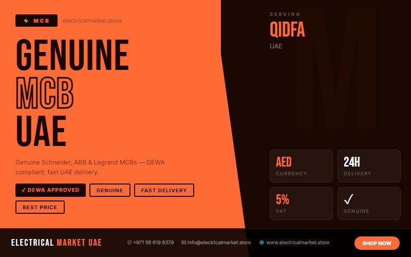 MCB Price List UAE 2026 — Best Deals in Qidfa for Licensed Electricians