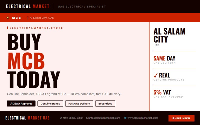 Best MCB Prices in Al Salam City UAE — Buy Schneider, ABB & Legrand Online 2026