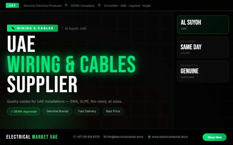 Genuine Electrical Cables UAE — Certified Quality for Al Suyoh Safety