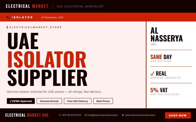 Schneider Vario Isolator UAE — Genuine Range for Al Nasserya Projects