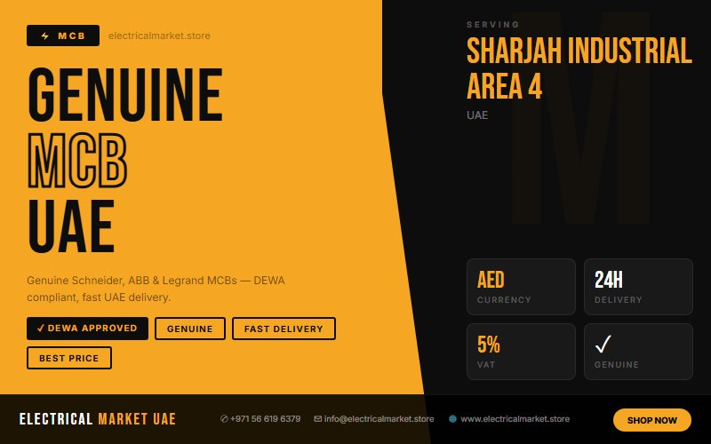 Where to Buy MCBs in Sharjah Industrial Area 4 — Genuine Brands, Fast Delivery 2026