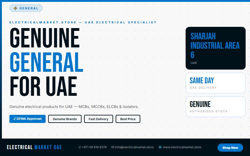 Complete Electrical Range UAE — All Products for Sharjah Industrial Area 6 Professionals