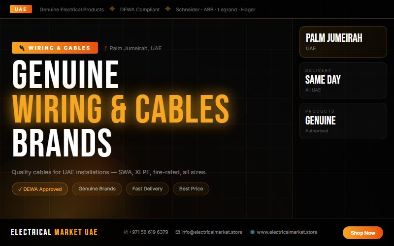 RVV Cable UAE — Flexible Multi-Core Cable for Palm Jumeirah Equipment