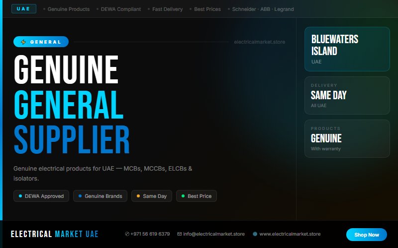 UAE Electrical Products Directory 2026 — Complete Guide for Bluewaters Island