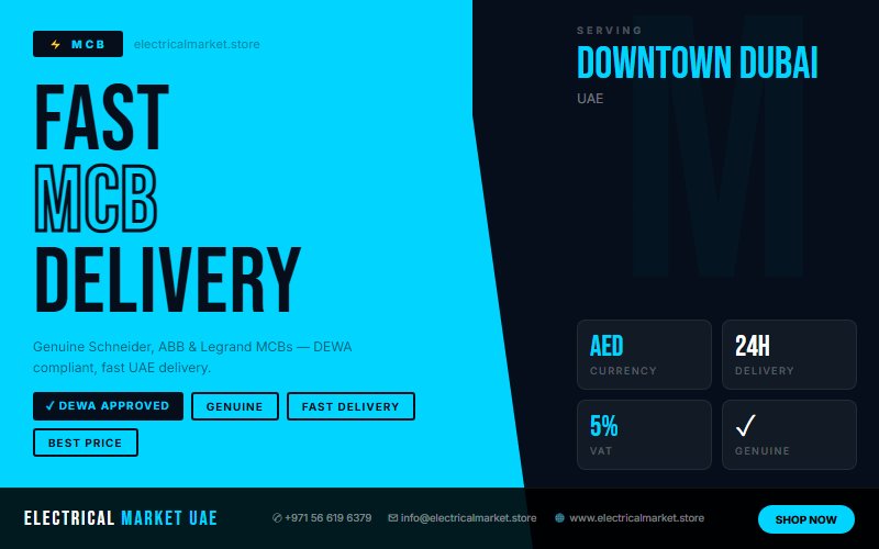 Best MCB Prices in Downtown Dubai UAE — Buy Schneider, ABB & Legrand Online 2026