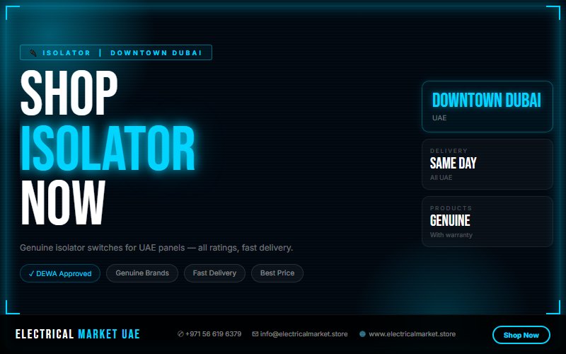 Rotary Isolator vs Toggle Isolator — Which Is Better for Downtown Dubai Panels?