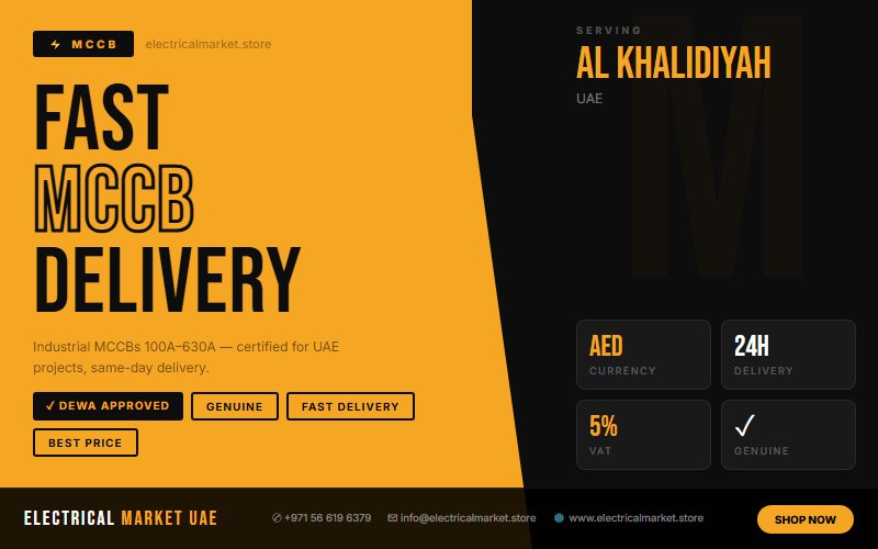 MCCB for Hotels UAE — Commercial Grade Protection for Al Khalidiyah