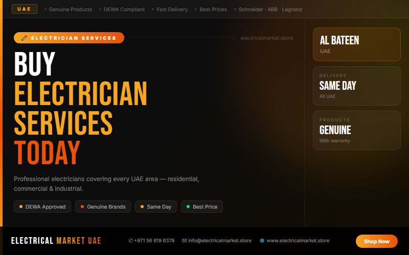 Professional Electrician in Al Bateen — Full Installation & Maintenance Services